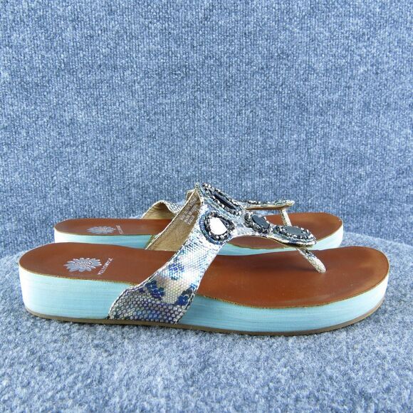 Yellowbox Karlie Women Thong Sandal Shoes Silver Synthetic Size 7.5 Medium - Picture 4 of 10